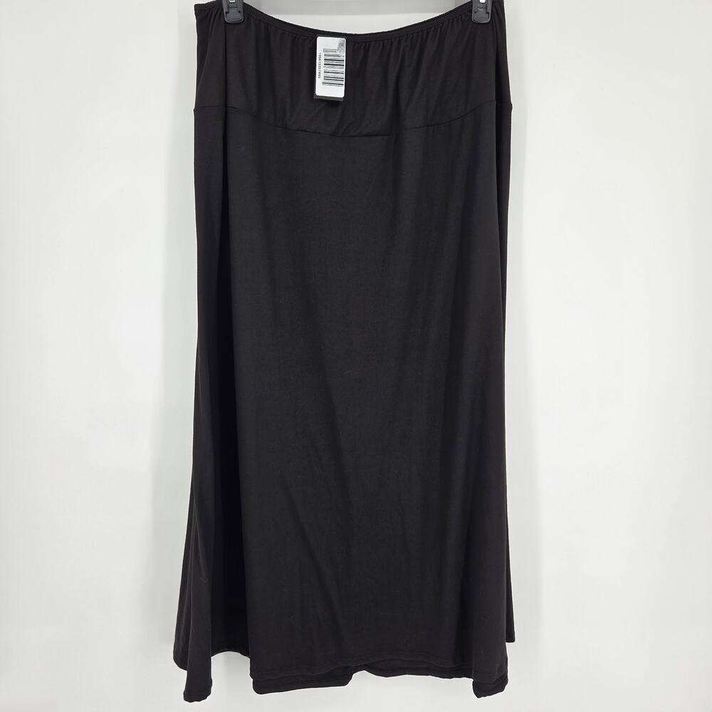 24seven Comfort Apparel Classic Black Midi Length Skirt NWT Plus Size 3X